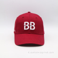 Cappello da baseball rosso da 6D da 6 pannelli personalizzati